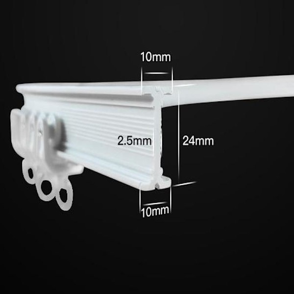 Flexible and Cuttable Bendable Curtain Rail 1 Meter 2-Pack 1 meter 2-Pack