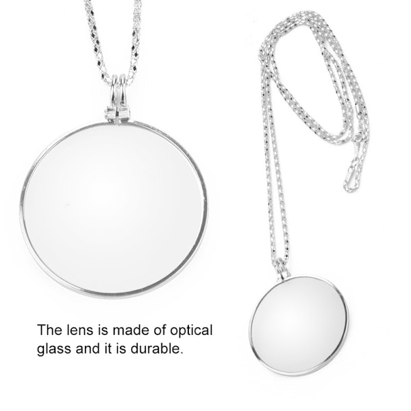 5x förstoringsglas monokel lins halsband förstoringsglas lupp (silver) 0.1
