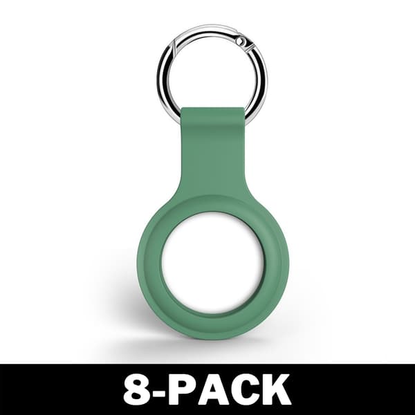 Airtag Apple Kuori Silikoni Avaimenperällä Vihreä 8-Pack