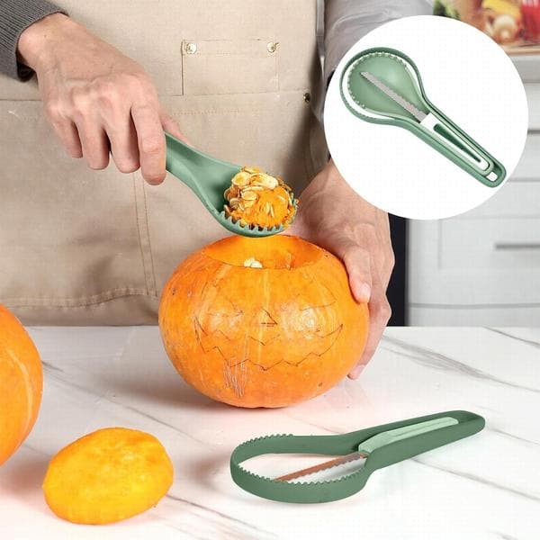 Halloween Pumpa-Snideriverktyg, Halloween Pumpa Jack-O'-Lanterns 3-Delars Professionellt Rostfritt Stål Pumpa-Snideriset