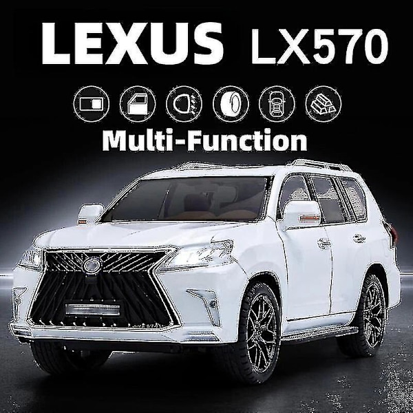 1/18 Lexus Lx570 Suv Sport Leluleluauto Diecast Metallimalli Miniatyyri Vetopalautus Ääni Valot Ovet Avattavat Keräilylahja Lapsille