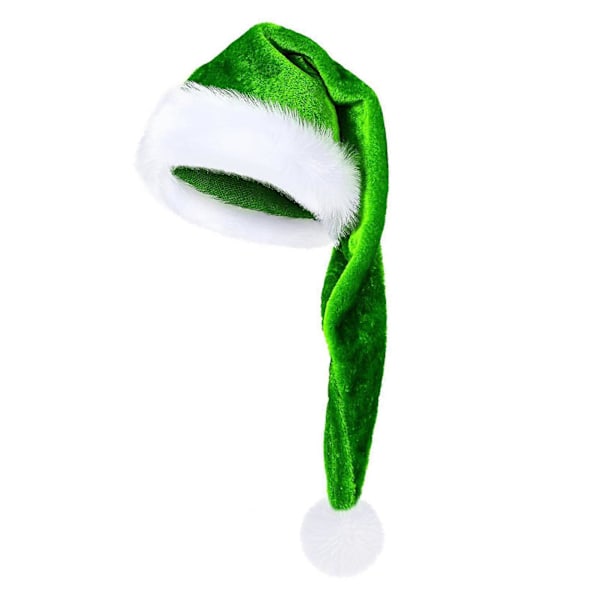 Jultomteluva Lång Sammetsjultomteluva Vintervarm Kostym Julpartytillbehör för Cosplayfester Scenframträdanden Green M