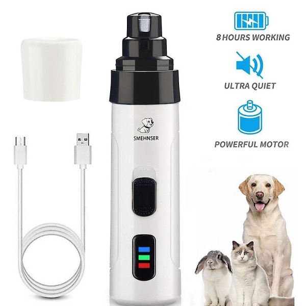 Smertefri USB-opladning Hunde-negleslibere Genopladelige kæledyrsnegleklippere Stille elektriske hunde kattepoter Negleplejetrimmerværktøj