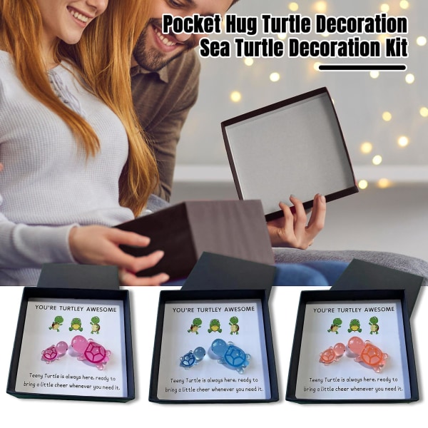 Pocket Hug Kilpikonnan koristelu onnittelukortilla Emotionaalinen tuki Olet kilpikonna Mahtava Kilpikonna Lelu Ystävät Perhe ystävänpäivän muistolahja Pink