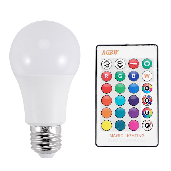 E27 Smart kontrolllampa Led Rgb-ljus Dimbar 7w Rgbw LED-lampa Färgglad växlande lampa Led Lampada R White