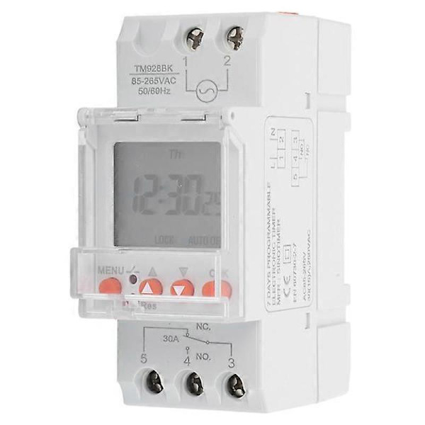 Timer Switch 24 Timmar Digital Analog Programmerbar LCD Bakgrundsbelysning Din-skena.