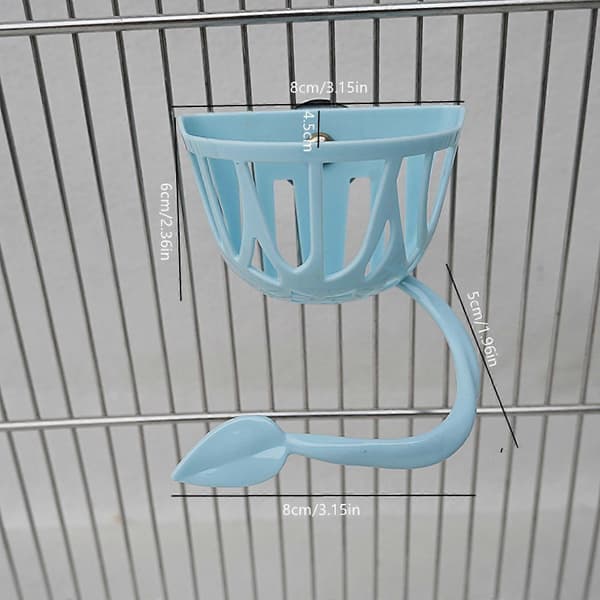Fuglefoderholder i plastik, blæksprutteholder, papegøjebur skålholder sæt, egnet til grøntsagsfoderholder, blæksprutteben, frugt- og grøntsagsfodringskurv