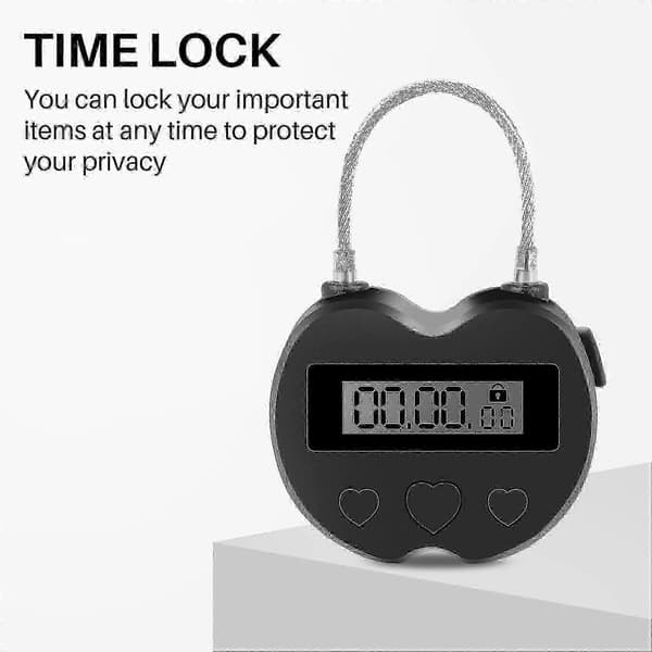 Smart tidslås LCD-display multifunktionell reselektronisk vattentät USB - uppladdningsbar timer