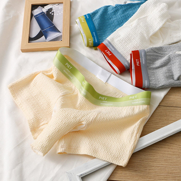 Naievear Miesten Boksikkarit Elefantti Nenä Bulge Pouch Keski-vyötärö Antiseptinen Pehmeä Hengittävä Kosteutta Poistava Elastinen Kirjainpainatus Miesten Alusvaatteet Blue L