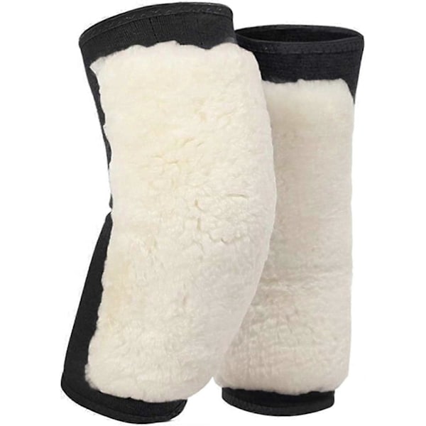 Fleece Knävärmare | Justerbara Kashmir Knävärmare - Lammfleece Knäskydd Muskelled Vård Knästöd Andningsbara Mjuka Knävärmare för Black M 46.5x30