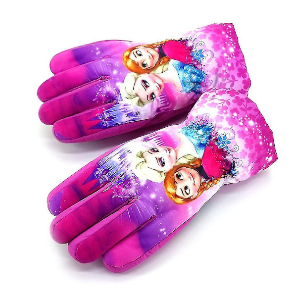 Barn Tjej Vinter Varma Skidhandskar Sofia Frozen Elsa Anna Plyschhandskar Vantar Presenter