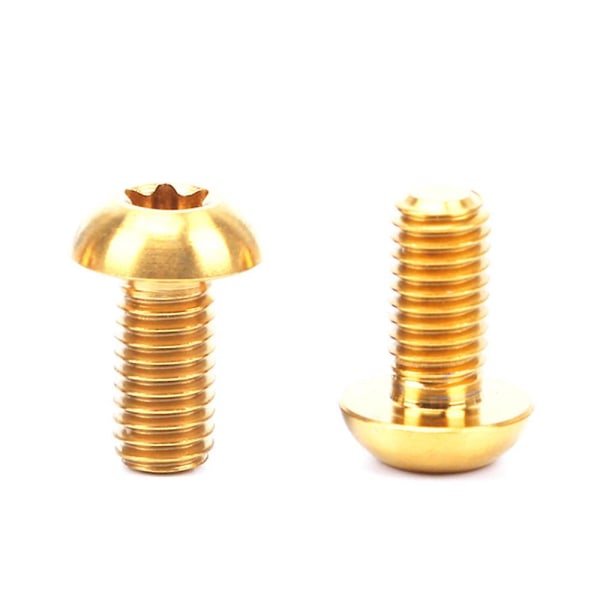 12X M5*10mm Skivbromsrotorbultar T25 Torx Titanium TI Cykelskruv