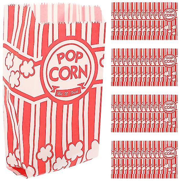 Slinx 100st papper popcornpåsar för fest Bulk popcornbehållare för filmkvällsdekorationer fest