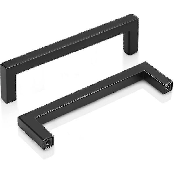 2 Pakk Kjøkkendørhåndtak 160mm Hullavstand Flat Svart Skaphåndtak