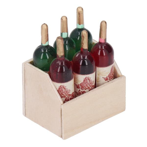 Dockskåpsvinflaskor 1:12 Miniatyrdryck Rött Vin Mini Dekorer Prydnad Köksaccessoarer