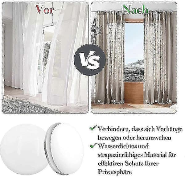 20 st magnetiska gardinvikter för dusch, duk och gardinfoder