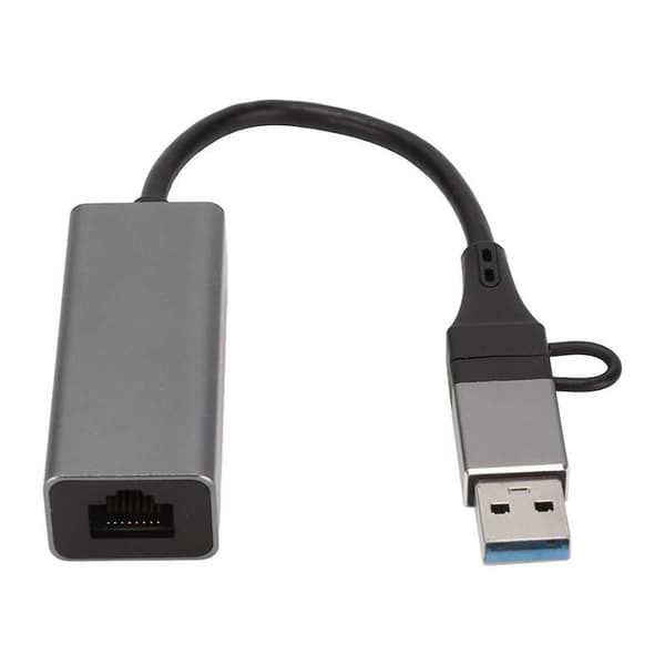 Support til USB til Ethernet RJ45 Adapter 10 100 1000 Mbps Stabil Chip Sølvgrå USB C til RJ45 Adapter
