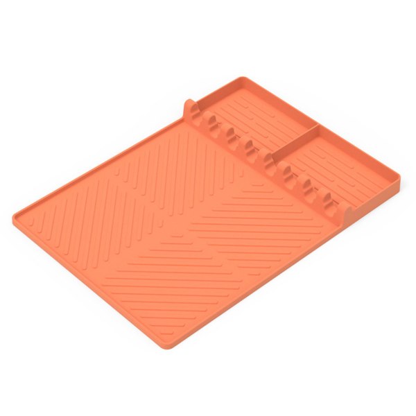 Tyuhe Isoleringspude Silikone Grillværktøjsmåtte Varmebestandig fleksibel bordpladebeskyttelsesmåtte til hjemmekøkken Orange