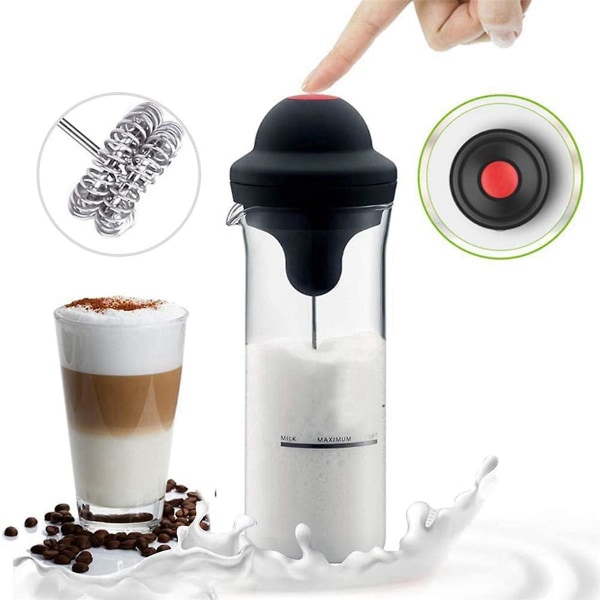 2x Electric Milk Easy Skummer, visp Drikkemikser For Kaffe Mini Foamer Kaffeskummaskin Mikser Transparent color