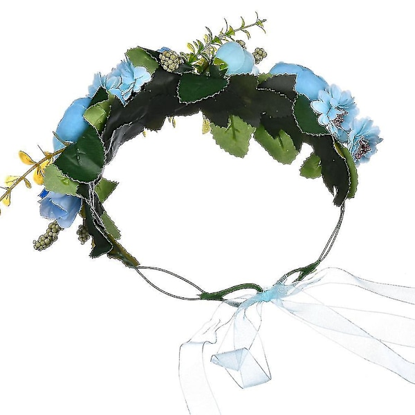 Garland Headdress Hantverkad Konstgjord Blomkrans Hårkrans