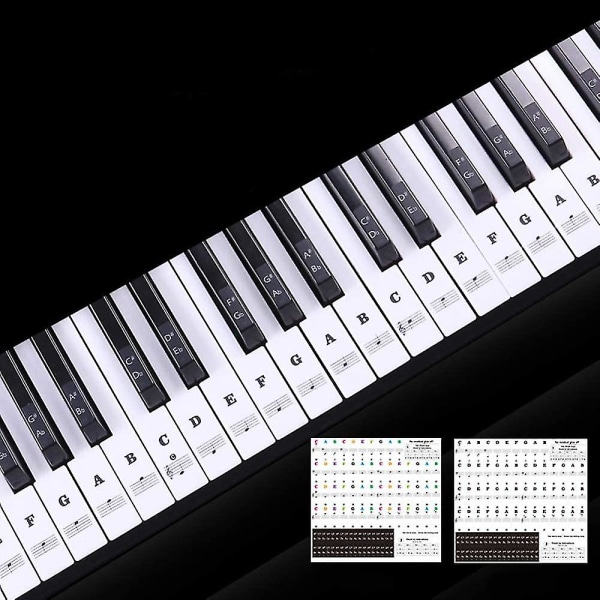 Piao Black Greaked Transparent Piano Keyboard Sticker 88 Keys Electronic Keyboard Piano Sticker Black