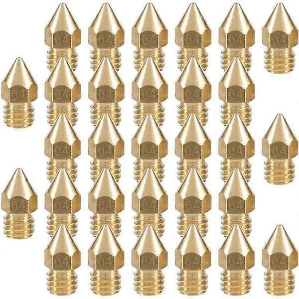 30 stk. Mk8 Dyse 0,4 mm 3D Printer Dyse Ekstruder Printhoved til 3D Printer -10 (Plastikboks 1 stk.)
