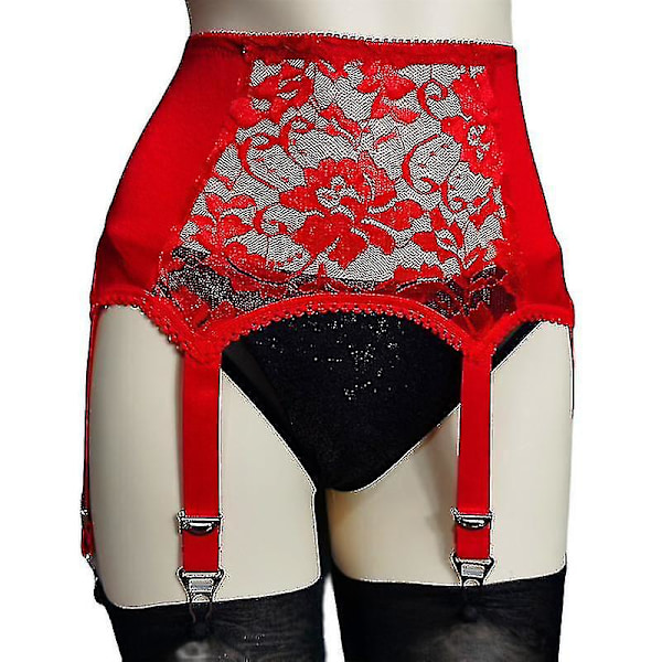 Sexy Strømper til Kvinder Retro Vintage Stil 6 Remme Strømpebånd Underbukser Strømpebånd Tw 2024 Ny S S RED