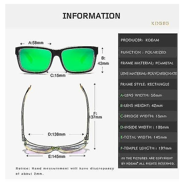 Kdeam Mirror Polarized Solbriller Uv400 reisesolbriller White