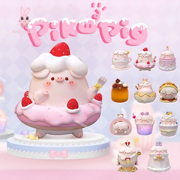 Piko Pig Dessert Series Blind Box Toys For Girls Kawaii Figurer Action Cute Model Bursdagsgåve Gjett Blind Bag Tilfeldig Samling Leker 1 stk