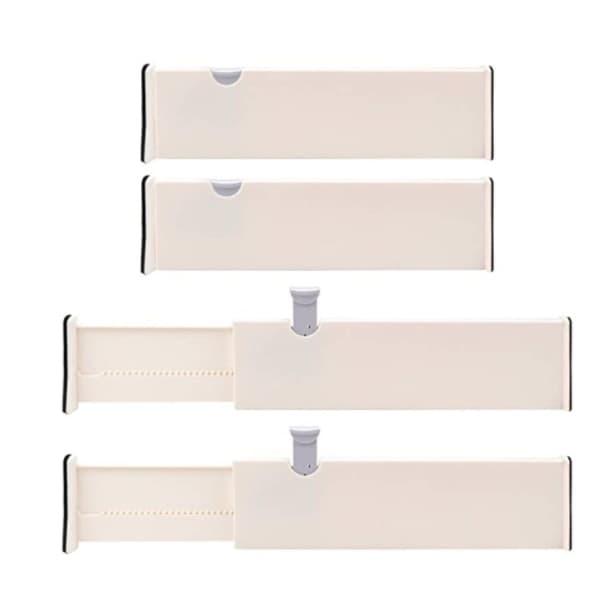 Setti, jossa 4 säädettävää laatikonjakajaa Organizer Separators -