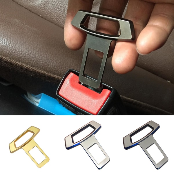 Bilsikkerhetsbeltespenne Heavy Duty metall slitasjebestandig Enkel å installere Universal erstatning 3 farger Auto sikkerhetsbelte låseklips Bilinteriørtilbehør Black