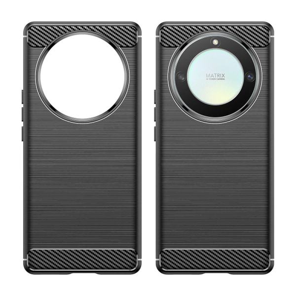 For Honor Magic 5 Lite 5g /x40 5g/x9a 5g phone case, hiilikuiturakenne, harjattu TPU- cover Black