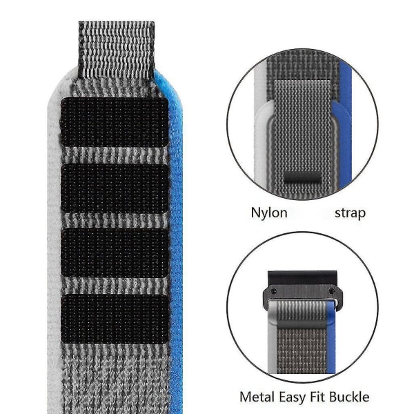 For Garmin Tactix 7 Pro/Fenix 7X/Fenix 6X Pro 26mm Nylon Watch Band Trail Loop Wrist Strap Blue