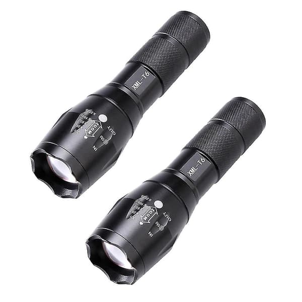 LED lommelykt i aluminiumslegering med teleskopisk zoom 2pcs white light