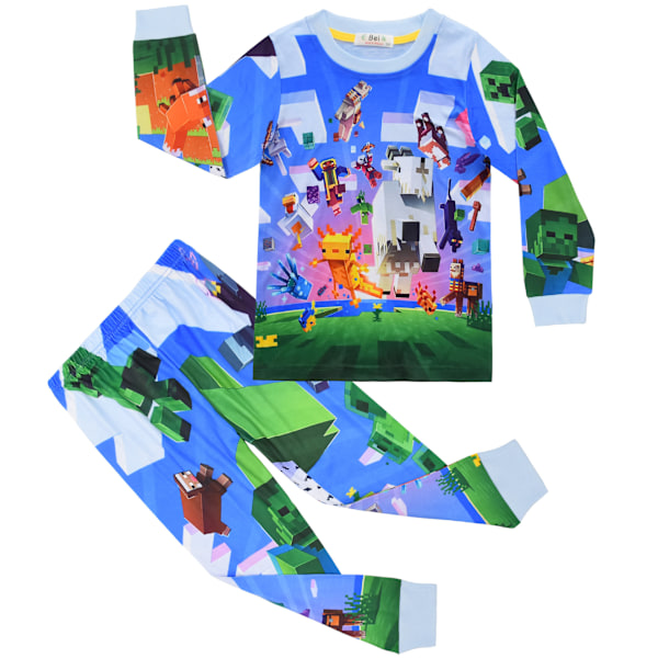 Minecraft-Min Värld Stora Barn Långärmad Hemmakläder Tröja + Byxor Set style2 120