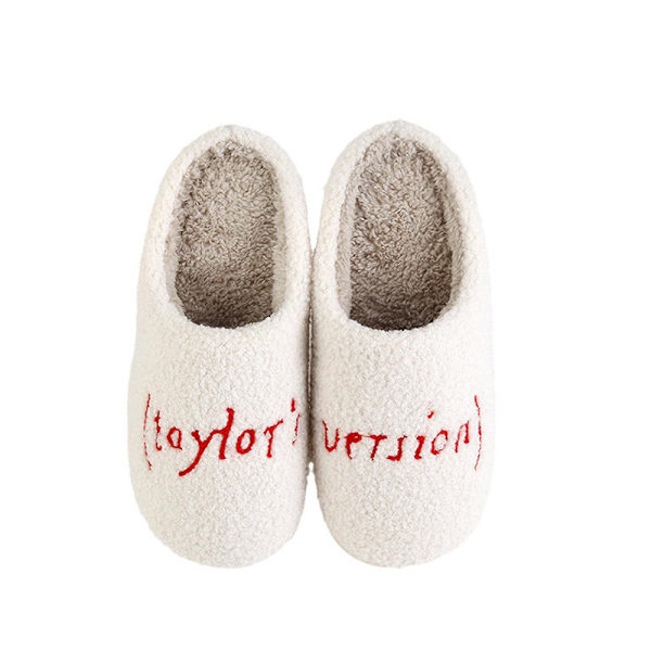 Taylor Swift Tofflor, 1989 Version's Slipper Cozy, Damtofflor i Fuzzy, 38-45 Snabb Röd Red 38-39