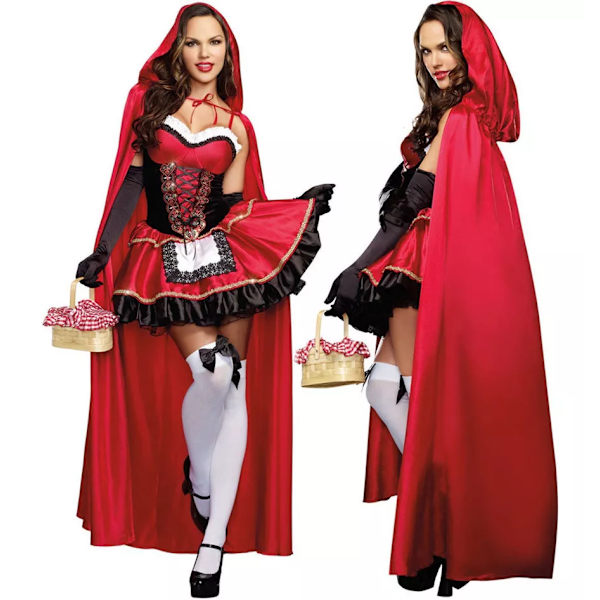 Shaoke Kvinnelig Fantasy Rødhette Rojo XL