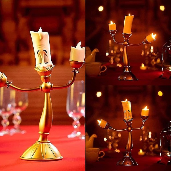Kellokynttilä Beauty and the Beast -kynttilänjalka Lumiere Led-kynttilänjalka hääpöytään, joulujuhliin, kodin sisustukseen feng
