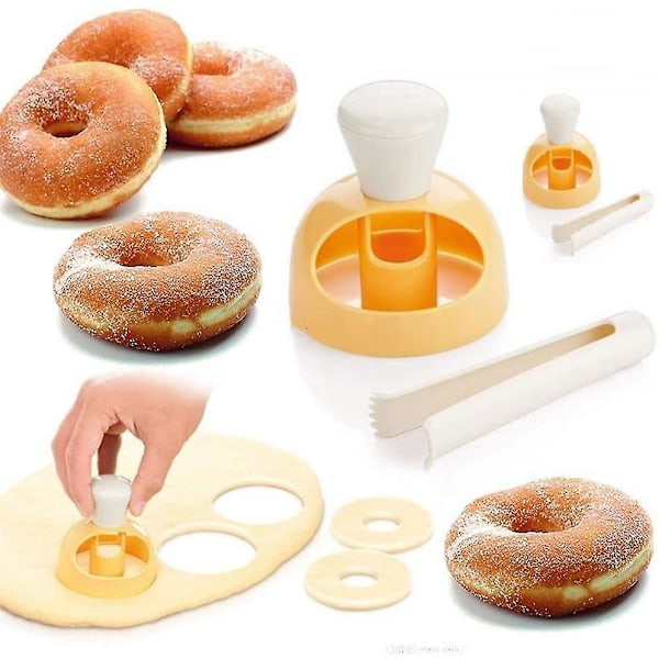 2-pack Donut-utskärare Set 3 tum kakform Rund för bakning Donutform Plast Dopp Pli