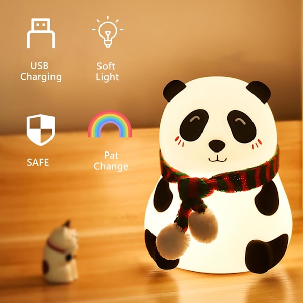 Panda Silikon Natlampe til Børn, Panda Gaver, Søde LED-lamper til Teenpigers Soveværelse, Soveværelsesdekorationer Gaver til Småbørn style2