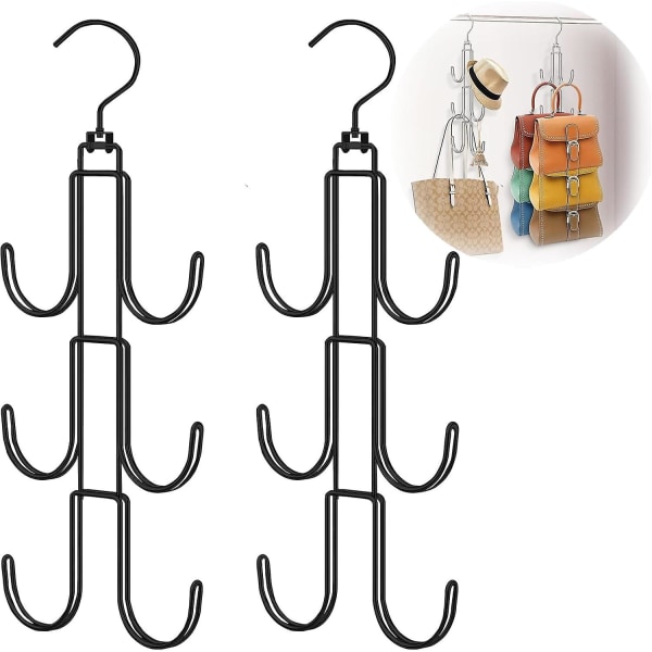 Handbag Organizer,bag Organizer,skjerfhengere Plassbesparende,slipshenger til garderobe,metallbelteoppbevaringsorganisator,bh-henger,parykk- og slipsstativhenger
