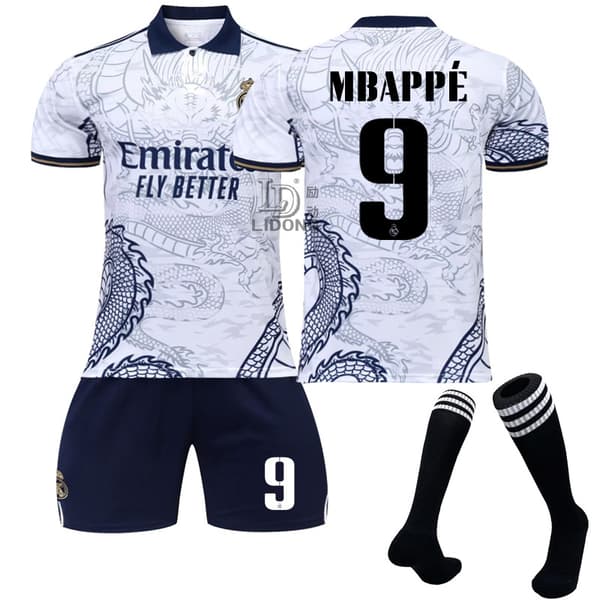 Gos- 2425 Real Madrid Mbappé Dragon Hvit Nr. 9 S