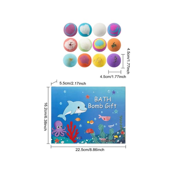 Ocean Toy Bad Salt Ball Set 60g*12 Havssalt Badbollar Bubbelbollar Exploderande Badbollar Presentförpackning 720g 12-pack - XXSW2
