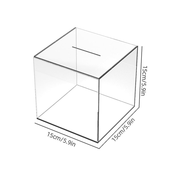 1 stk gennemsigtig sparegris til voksne, klar akryl sparegris, kasse med pengespidser for at hjælpe med at budgettere og spare, uoplukkelig sparemønt Sparegris Cube M