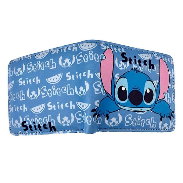 Lilo og Stitch PU-læderpung til børn, drenge og piger, kort pung med møntlomme, gave A