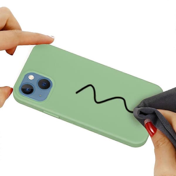 Ensfarvet silikone telefoncover til iPhone 15 Mint Green For iPhone 15 Plus