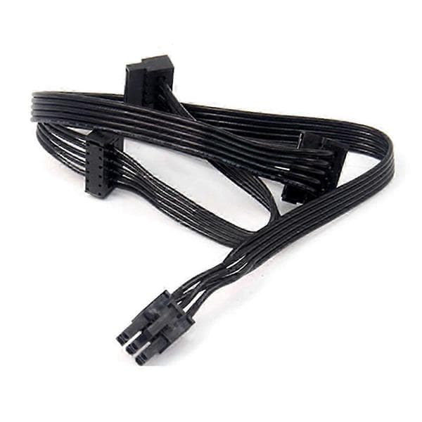 6-bens PCIe til 3 SATA SSD strømkabeladapter til udvalgte GPU'er og strømforsyninger 1Pcs Black