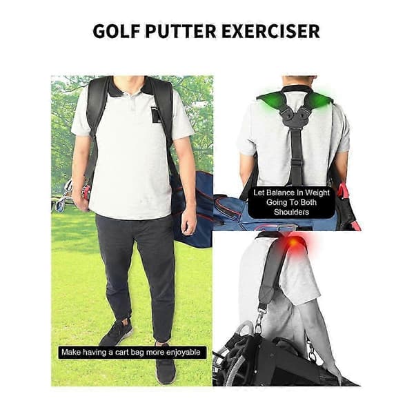 Golfbagstropp, erstatningsryggsekkstropper for golfbag, justerbar komfortabel golfbærestropp Svart