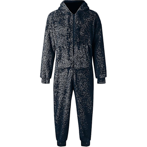 Mænds En-delt Flanel Pyjamas Fuzzy Fleece Flanel Onesies Nattøj Letvægts Plus Størrelse Varmt Vinter Jumpsuit Pjs11 Grey 2XL