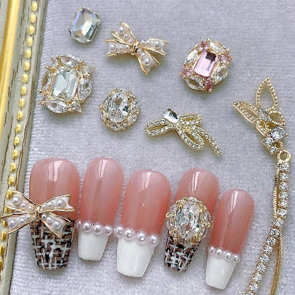3D Nagelkonst Dekorationer Nagelkonst Berlocker Rosetter Nagelkonst Strass Nagel Pärlor 3247